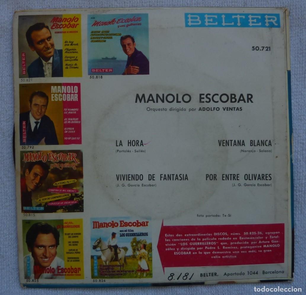 Discos de vinilo: MANOLO ESCOBAR // LA HORA+3 // 1963 // EP - Foto 2
