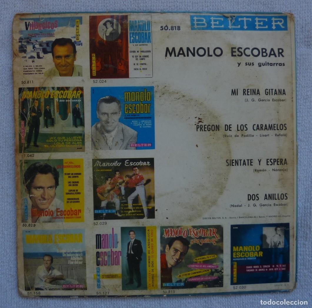 Discos de vinilo: MANOLO ESCOBAR // MI REINA GITANA+3 // 1962 // EP - Foto 2