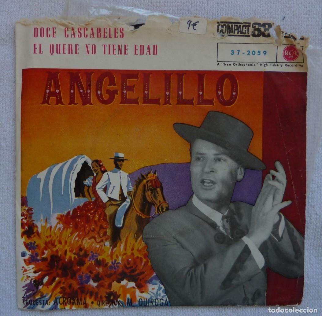Discos de vinilo: ANGELILLO // DOCE CASCABELES // 1961 // SINGLE - Foto 1