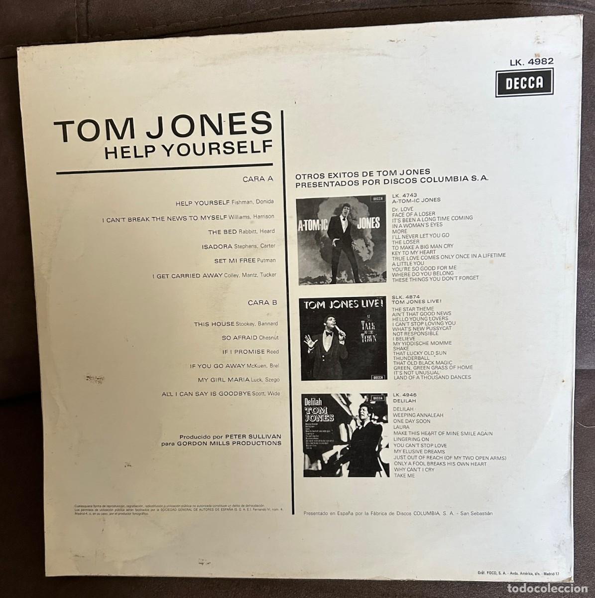 Discos de vinilo: Tom Jones. Help Yourself. VG/Vg.1969.Spain - Foto 3