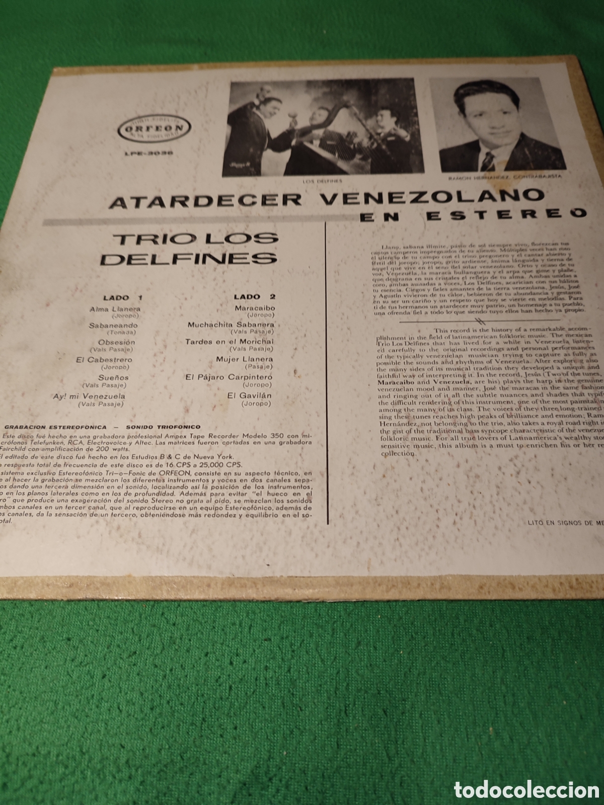 Discos de vinilo: Los Delfines - Atardecer venezolano - Foto 2