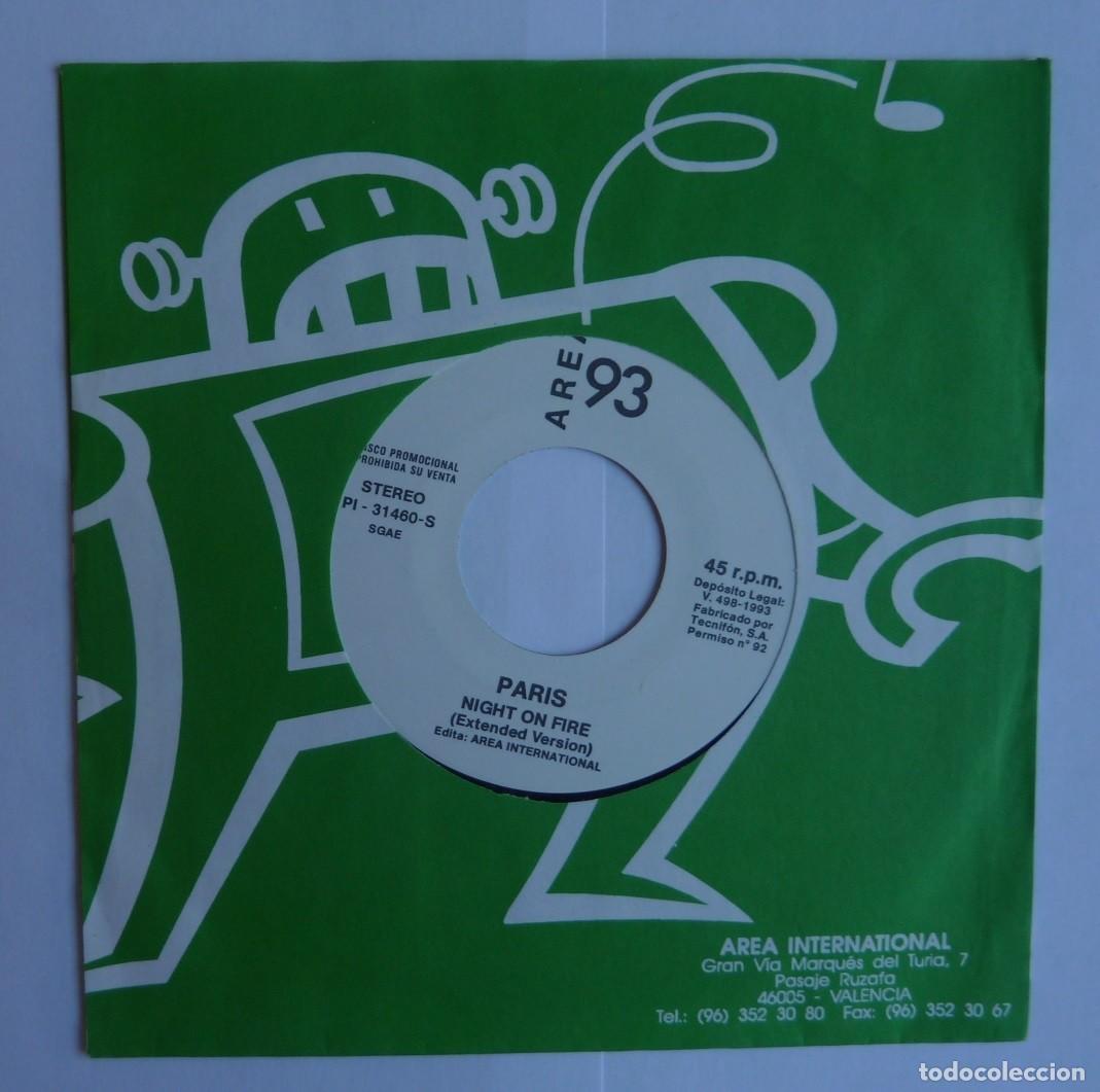 Discos de vinilo: PARIS // NIGHT ON FIRE // PROMOCIONAL // 1993 // SINGLE - Foto 1