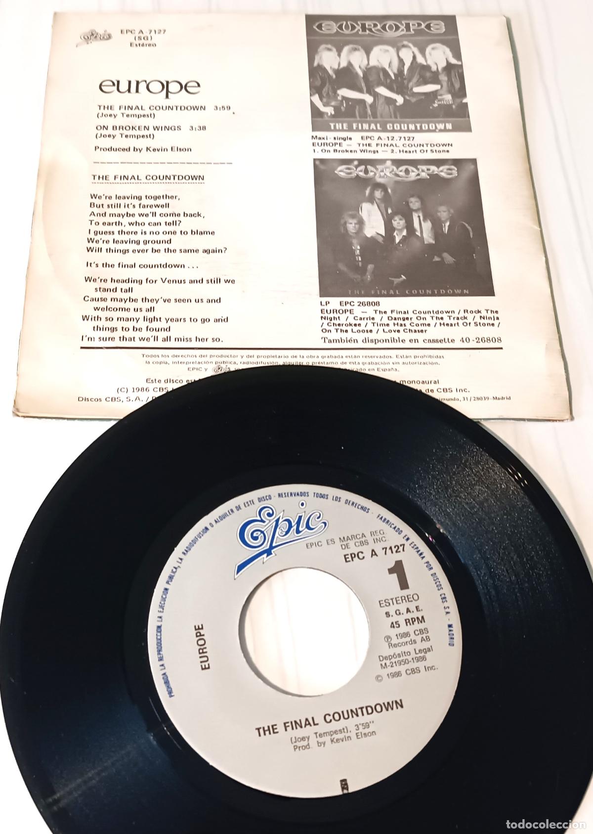 Discos de vinilo: EUROPE - THE FINAL COUNTDOWN EPIC - 1986 - Foto 2