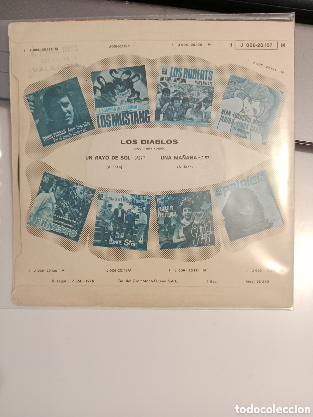 Discos de vinilo: Los Diablos - Un rayo de sol - Foto 2