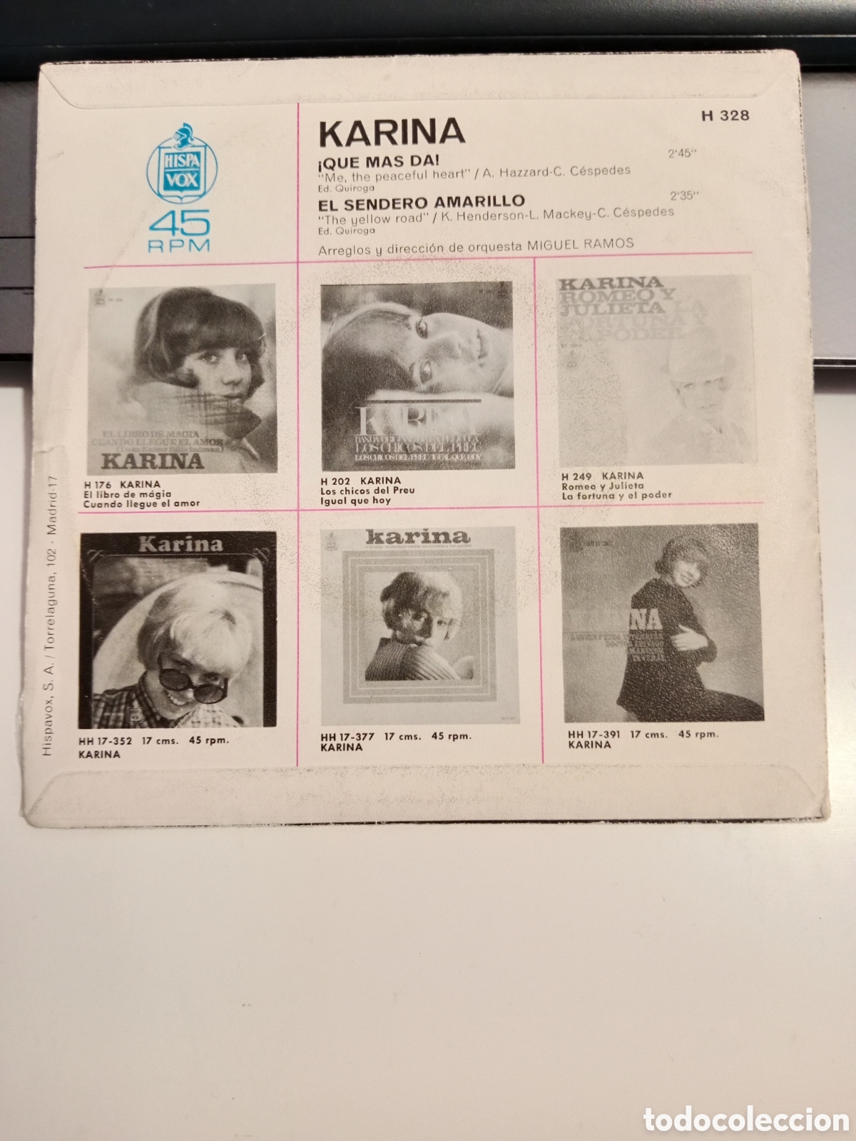 Discos de vinilo: Karina - Que m&aacute;s te da - Foto 2