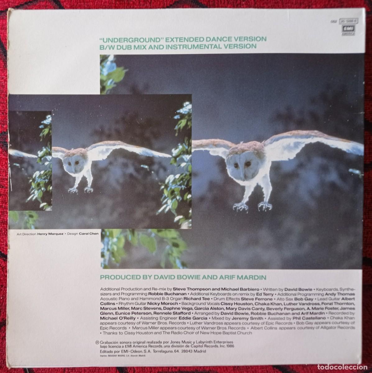 Discos de vinilo: DAVID BOWIE ** Underground ** MAXI SINGLE VINILO ORIGINAL 1986 - Foto 2
