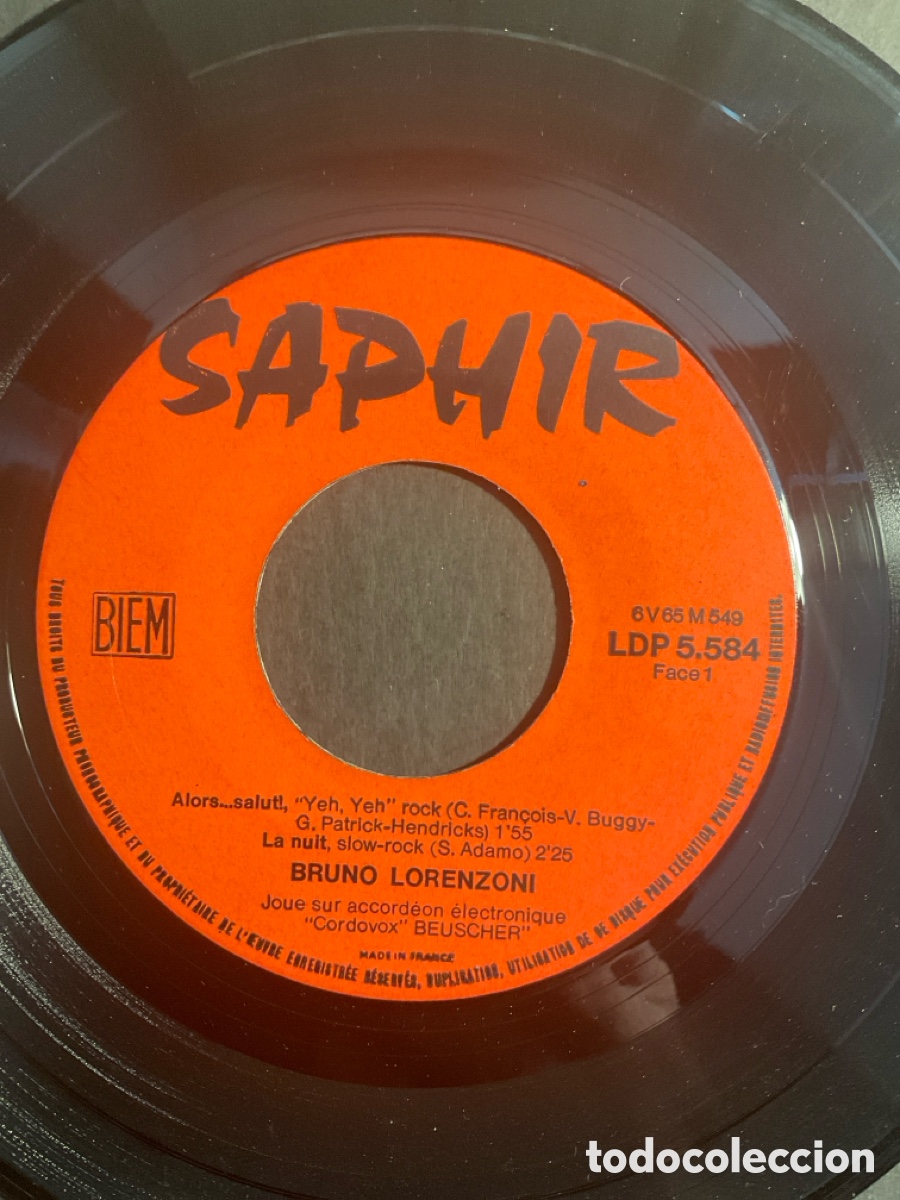 Discos de vinilo: Bruno Lorenzoni,accord&eacute;on-La Nuit EP - Foto 3