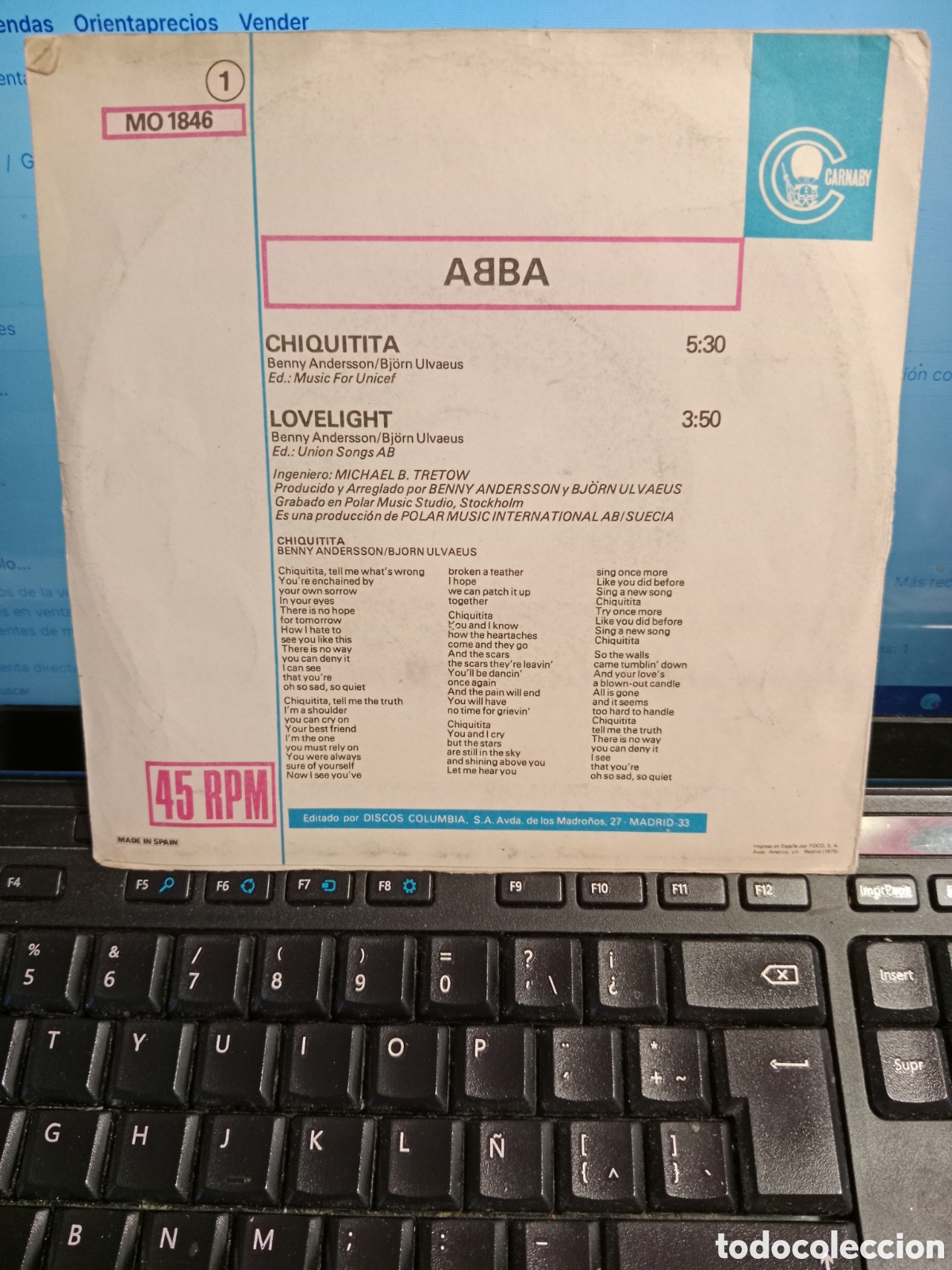 Discos de vinilo: Abba - Chiquitita - Foto 2