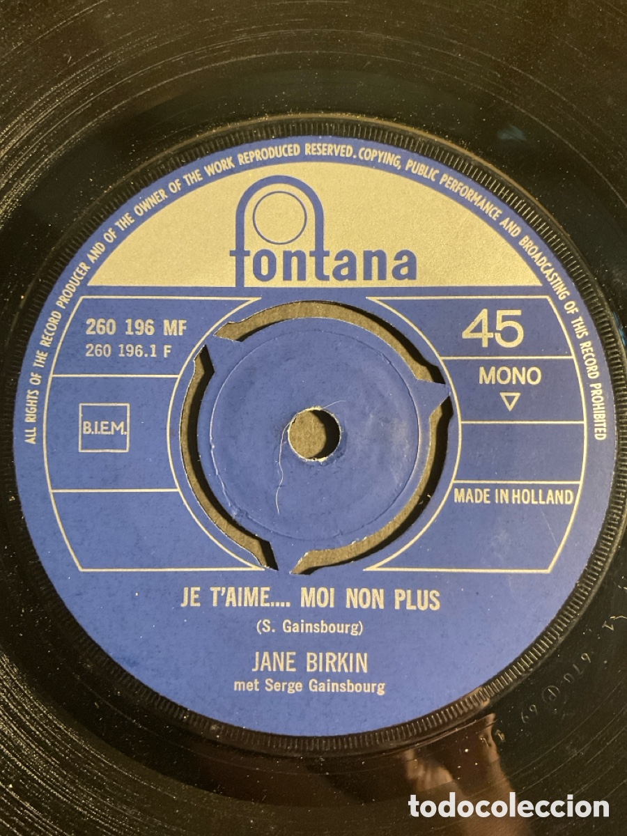 Discos de vinilo: Jane Birkin je t&rsquo;aime&hellip;&hellip;moi non plus - Foto 1