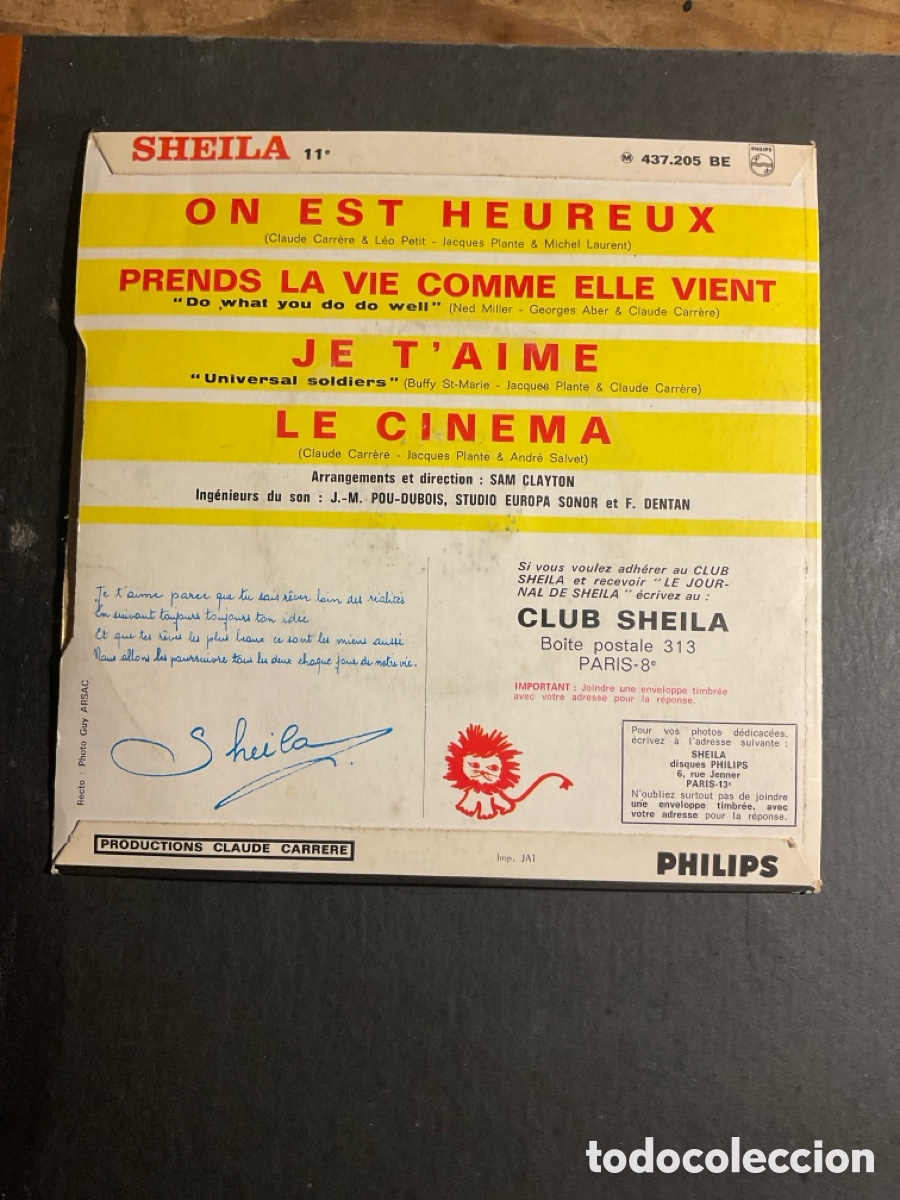 Discos de vinilo: SHEILA LE CINEMA ep - Foto 2