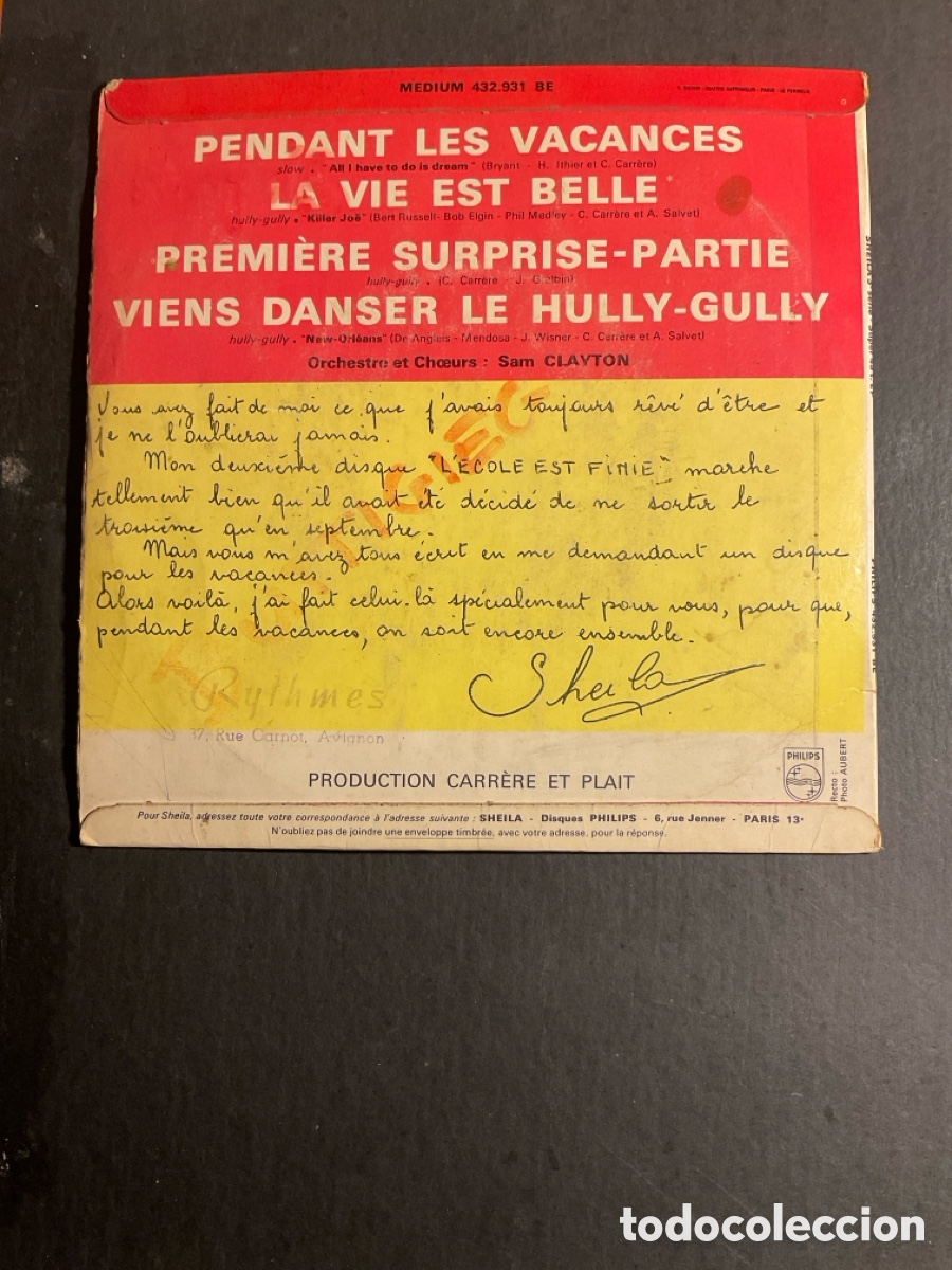 Discos de vinilo: Sheila Pendant Les Vacances ep - Foto 2