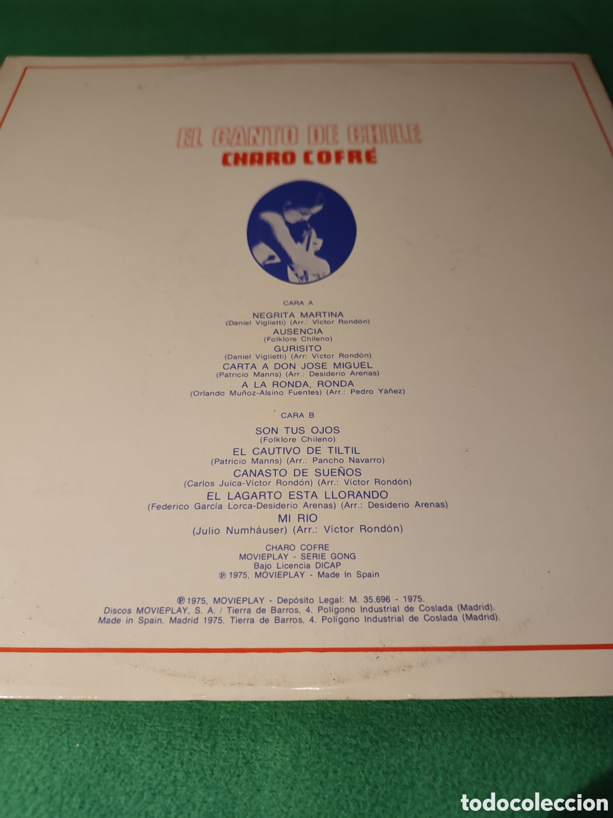 Discos de vinilo: Charo Cofre - El canto de Chile - Foto 4