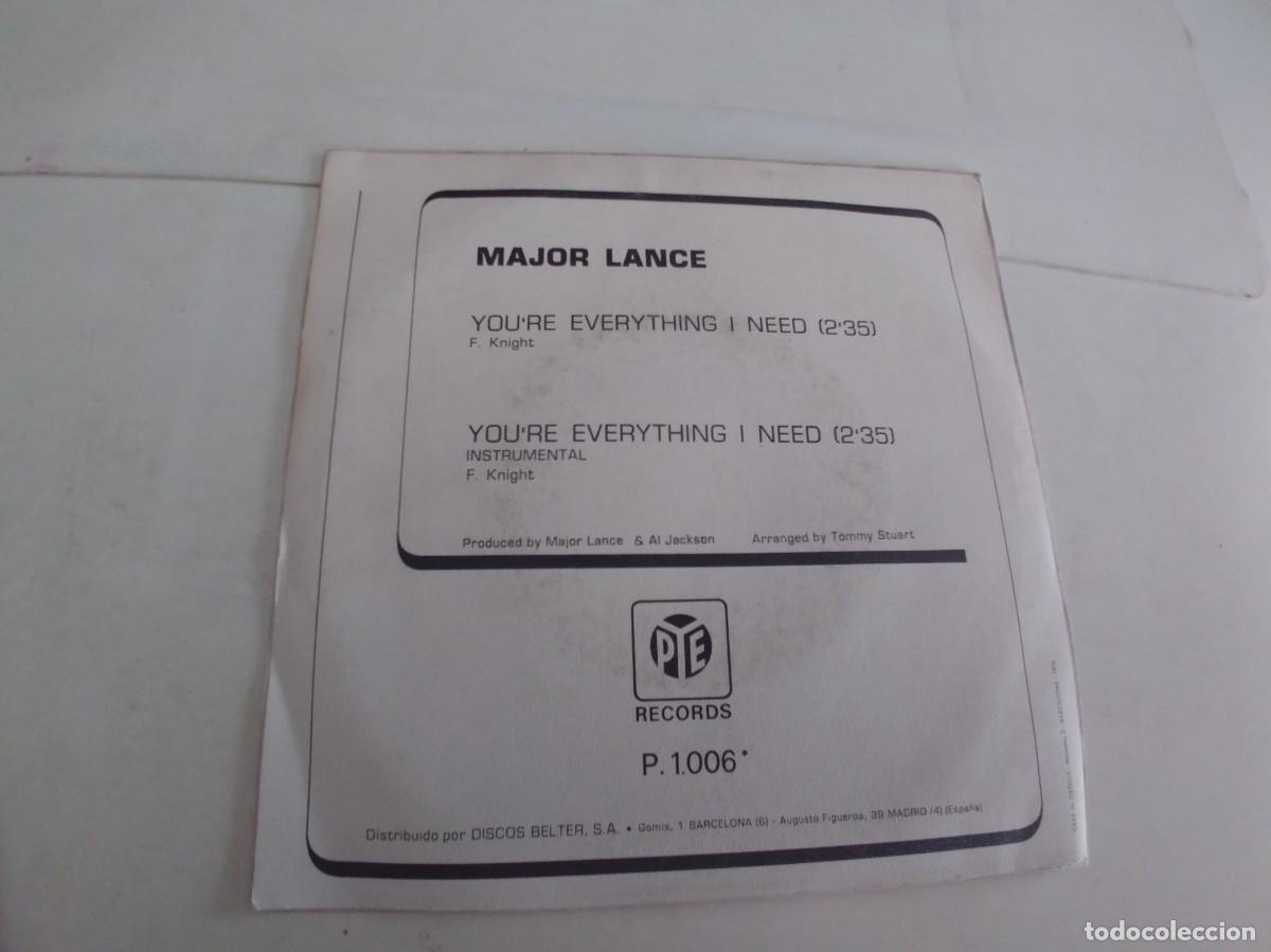Discos de vinilo: MAJOR LANCE-SINGLE youre everything i need - Foto 2