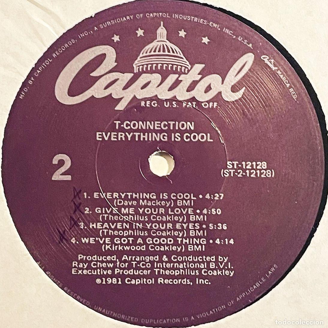 Discos de vinilo: T-CONNECTION / EVERYTHING IS COOL / LP CAPITOL 1981 / USA - Foto 3