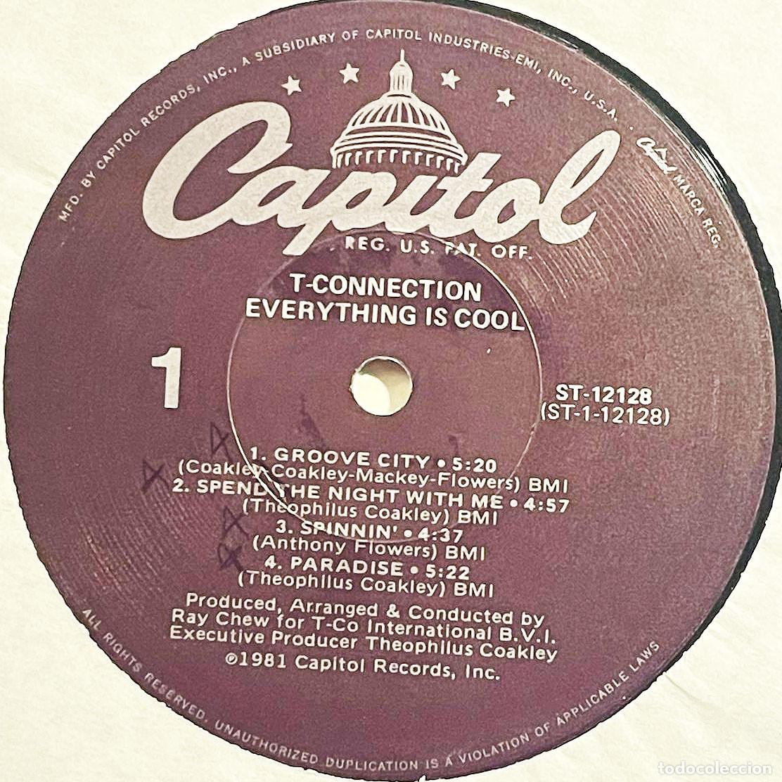 Discos de vinilo: T-CONNECTION / EVERYTHING IS COOL / LP CAPITOL 1981 / USA - Foto 4