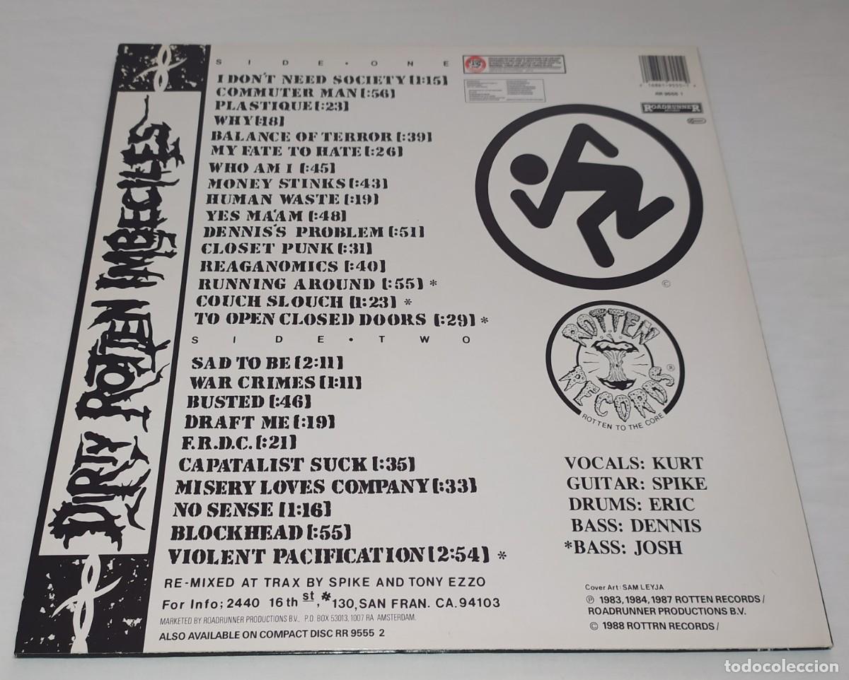Discos de vinilo: LP D.R.I. - DIRTY ROTTEN LP / VIOLENT PACIFICATION - Foto 2