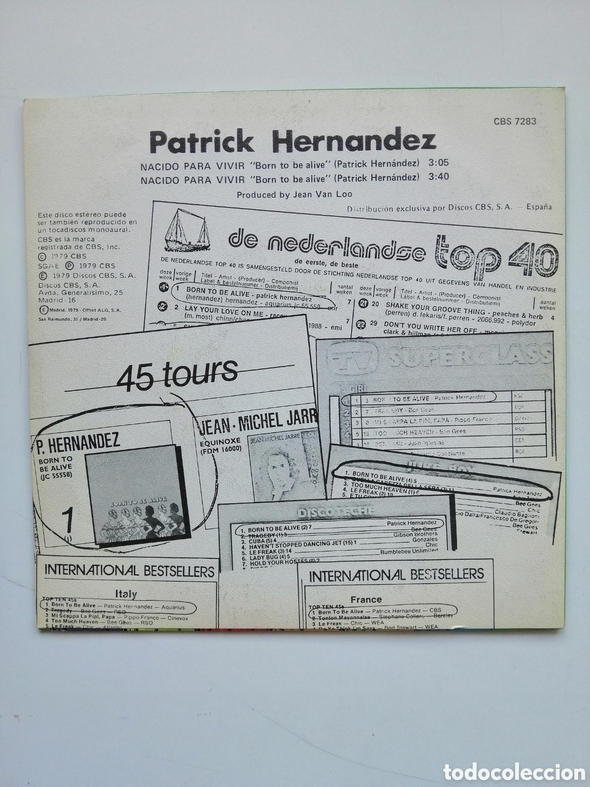 Discos de vinilo: Born to be alive Patrick Hernandez vinilo - Foto 2
