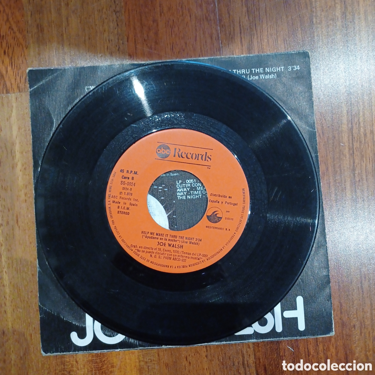Discos de vinilo: Joe Walsh &lrm;&ndash; Walk Away = Largate Single 1976 - Foto 3