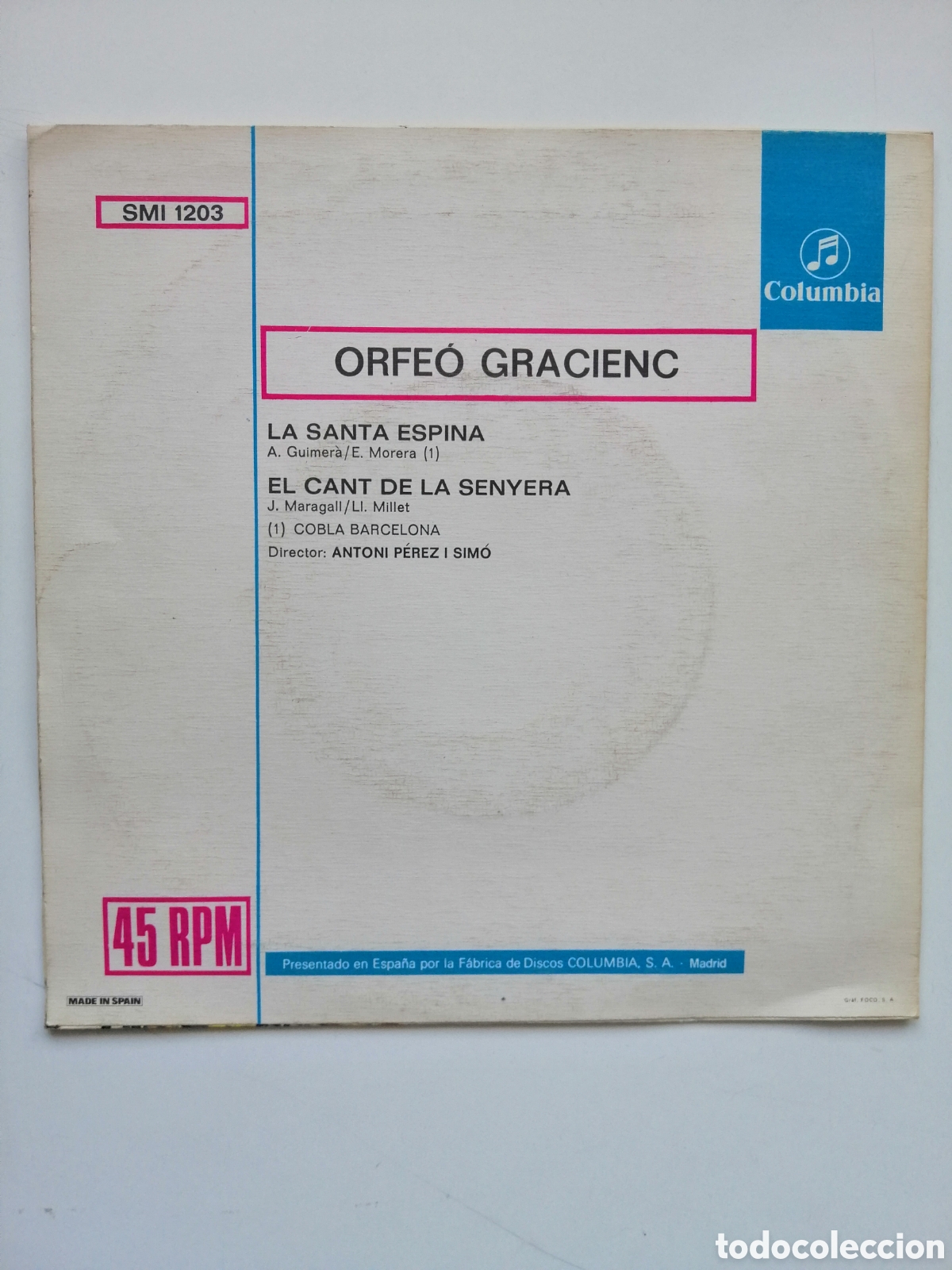 Discos de vinilo: Orfe&oacute; Gracienc La santa espina vinilo - Foto 2