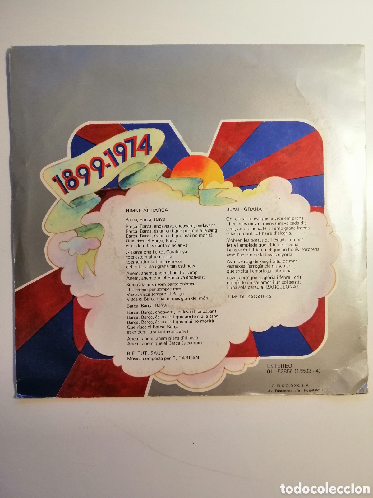 Discos de vinilo: Himne al Barca en commemoraci&oacute; del 75 aniversari vinilo - Foto 2