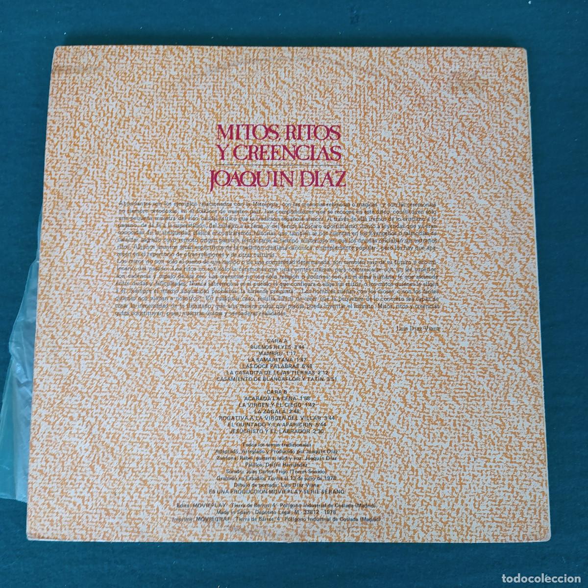 Discos de vinilo: Joaqu&iacute;n D&iacute;az &ndash; Mitos, Ritos Y Creencias - Foto 2