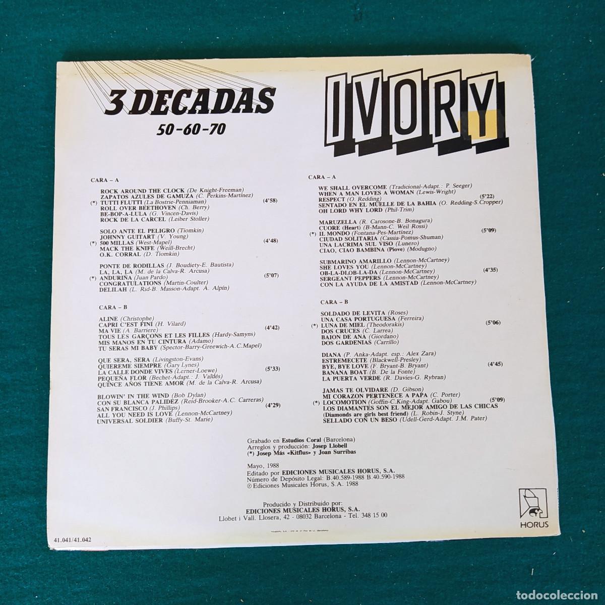 Discos de vinilo: Ivory &ndash; 3 D&eacute;cadas 50-60-70 - Foto 2