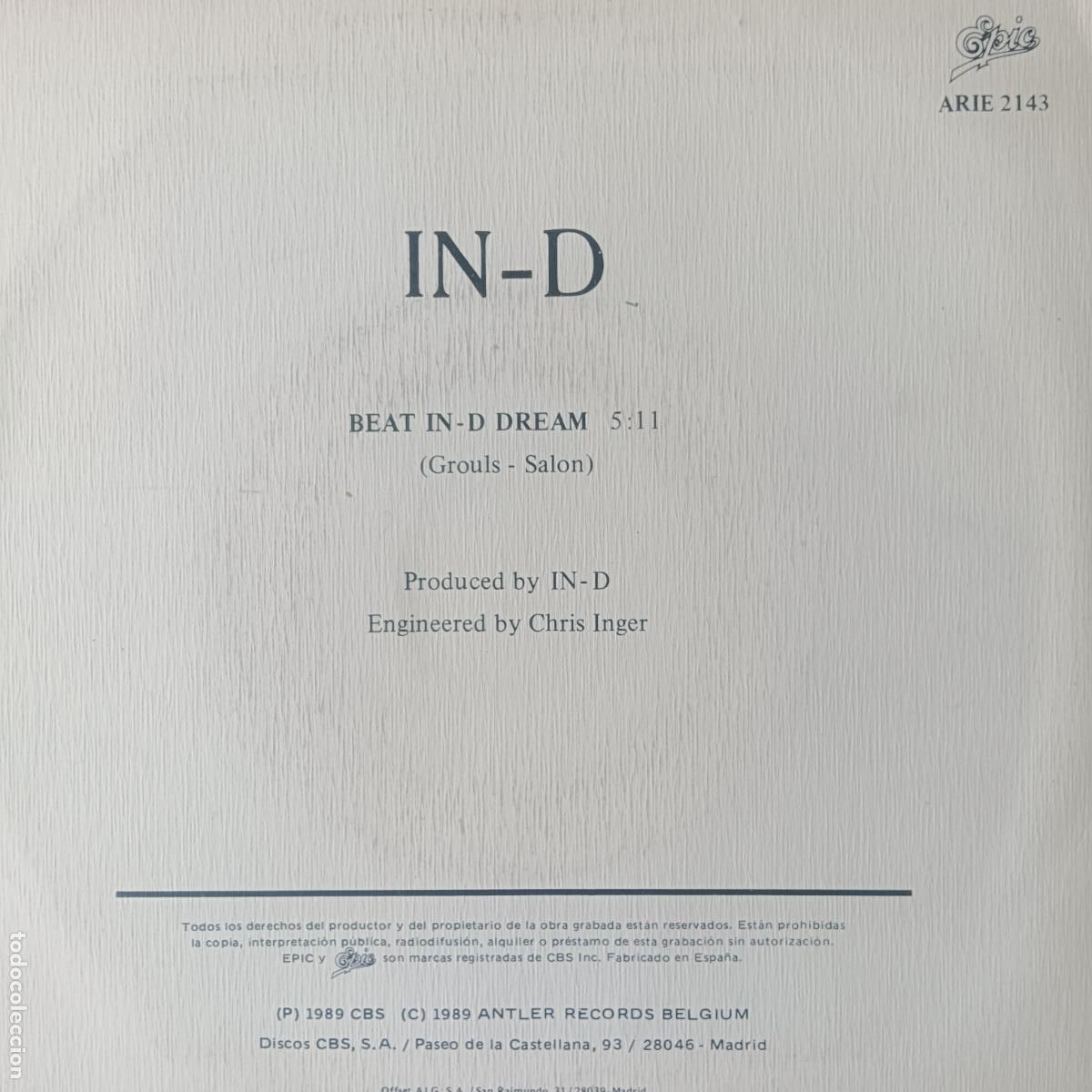Discos de vinilo: IN-D, BEAT IN-D DREAM. SINGLE PROMO - Foto 2