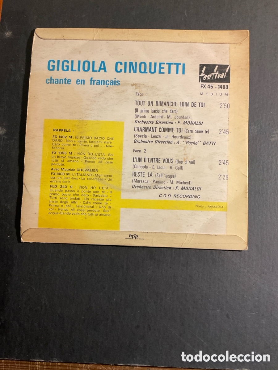 Discos de vinilo: Gigliola Cinquetti chante en fran&ccedil;ais - Foto 2