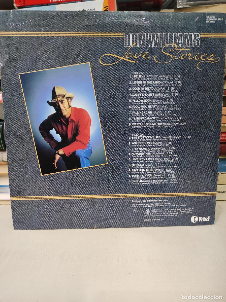 Discos de vinilo: Don Williams &ndash; Love Stories - Foto 2