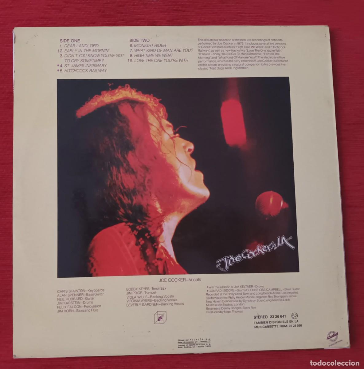 Discos de vinilo: JOE COCKER - LIVE IN L.A. - LP - Foto 2