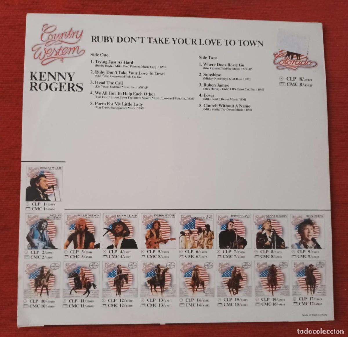 Discos de vinilo: KENNY ROGERS - RUBY DON&acute;T TAKE YOUR LOVE TO TOWN - LP - Foto 2