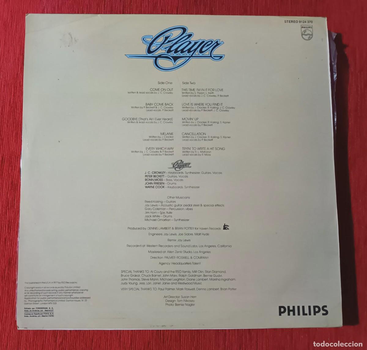Discos de vinilo: PLAYER - PLAYER - LP - Foto 2