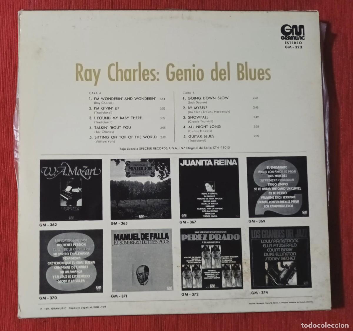Discos de vinilo: RAY CHARLES - GENIO DEL BLUES - LP - Foto 2