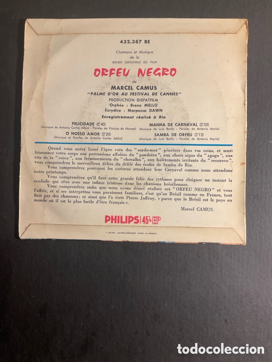 Discos de vinilo: ORFEU NEGRO - Foto 2