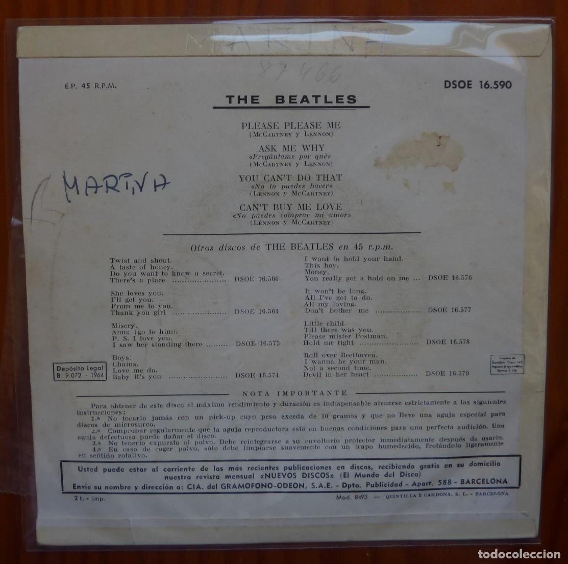 Discos de vinilo: THE BEATLES / PLEASE, PLEASE ME+3 / 1964 / EP - Foto 2