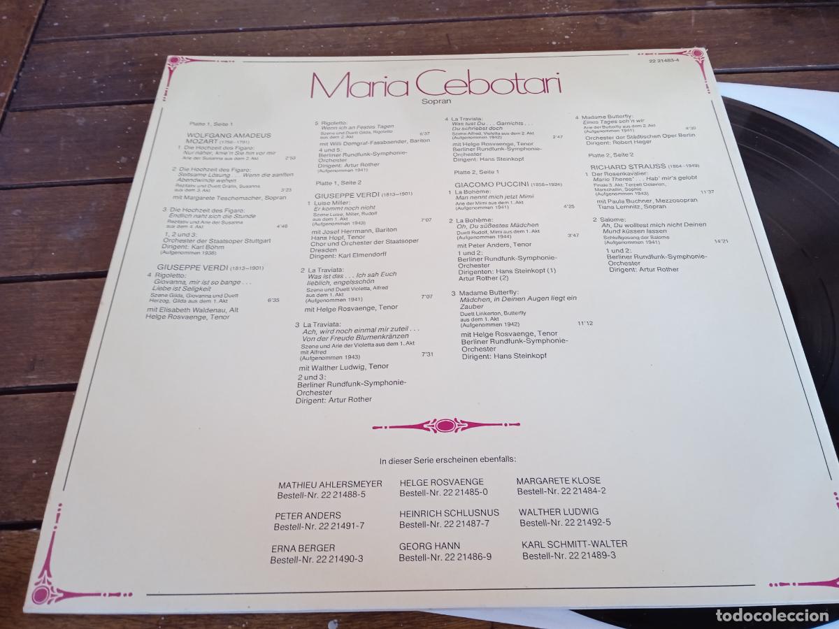 Discos de vinilo: MARIA CEBOTARI. DOBLE LP. FIGARO. TRAVIATA. - Foto 3