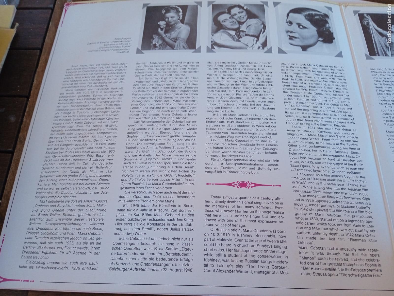 Discos de vinilo: MARIA CEBOTARI. DOBLE LP. FIGARO. TRAVIATA. - Foto 7