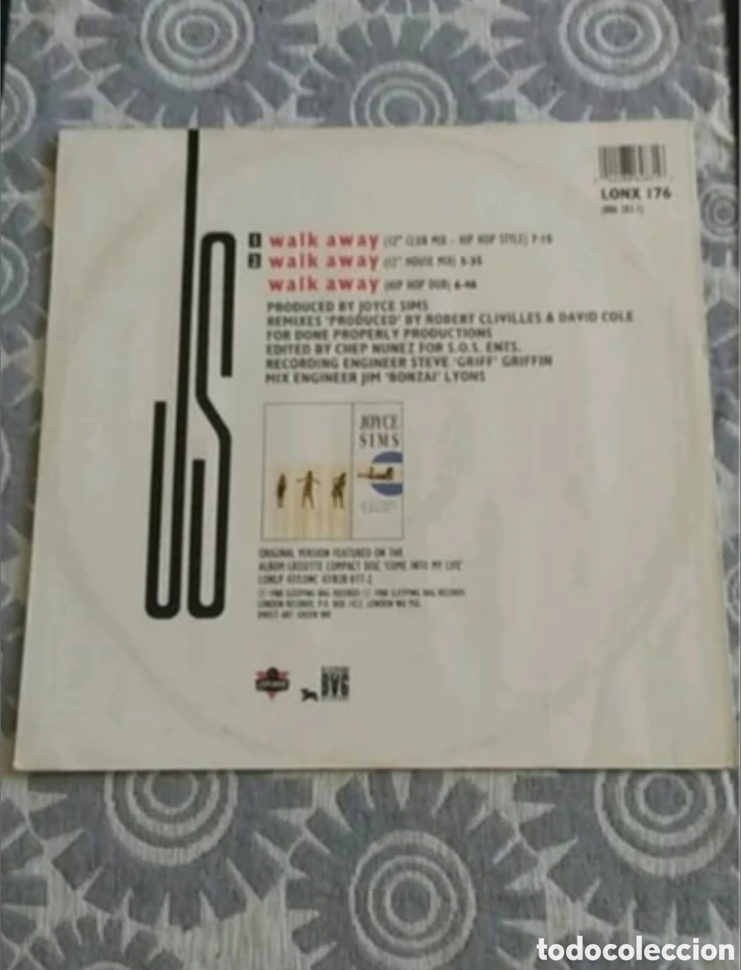 Discos de vinilo: Maxi single Joyce Sims. Walk Away Remix - Foto 2
