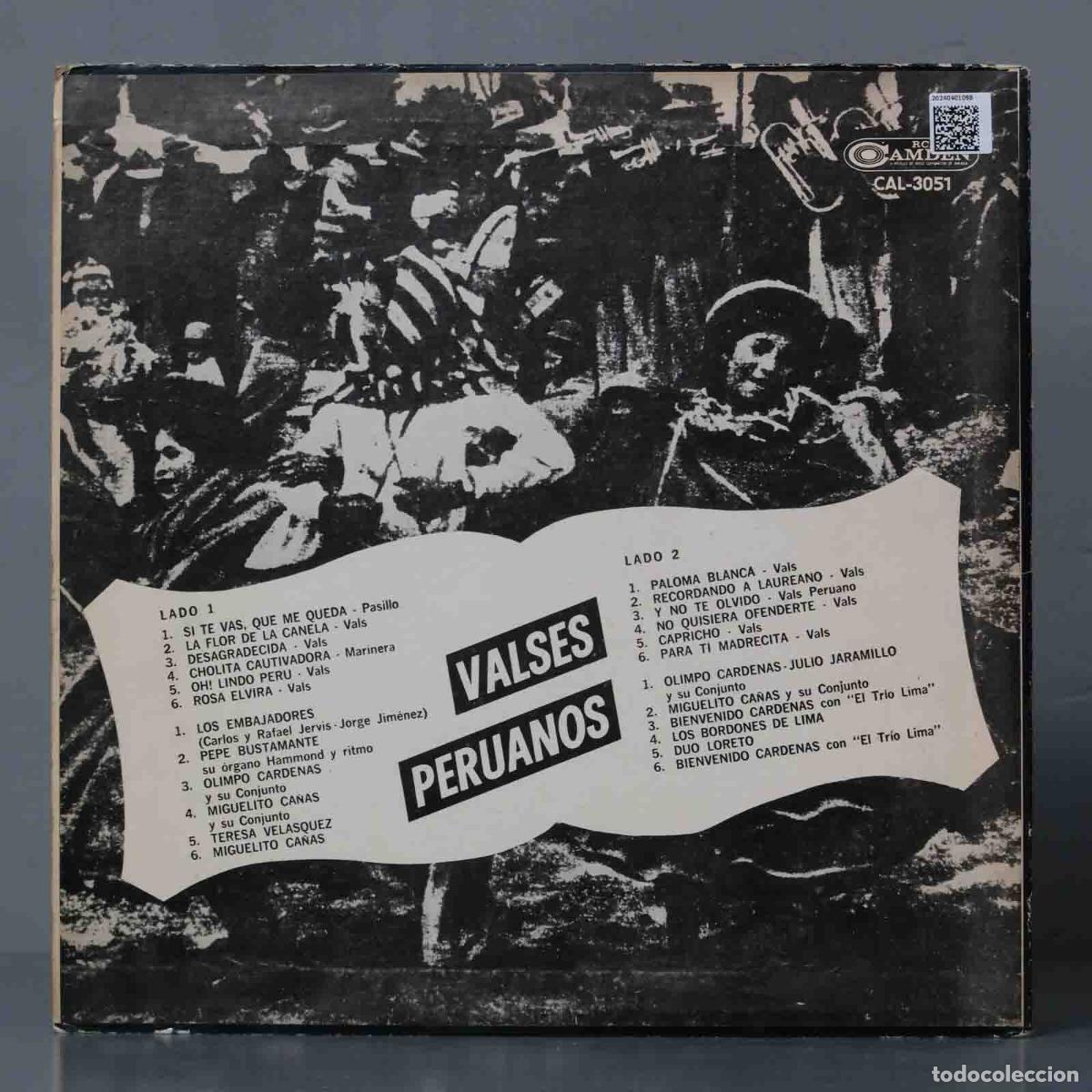 Discos de vinilo: LP. Valses Peruanos - Foto 2