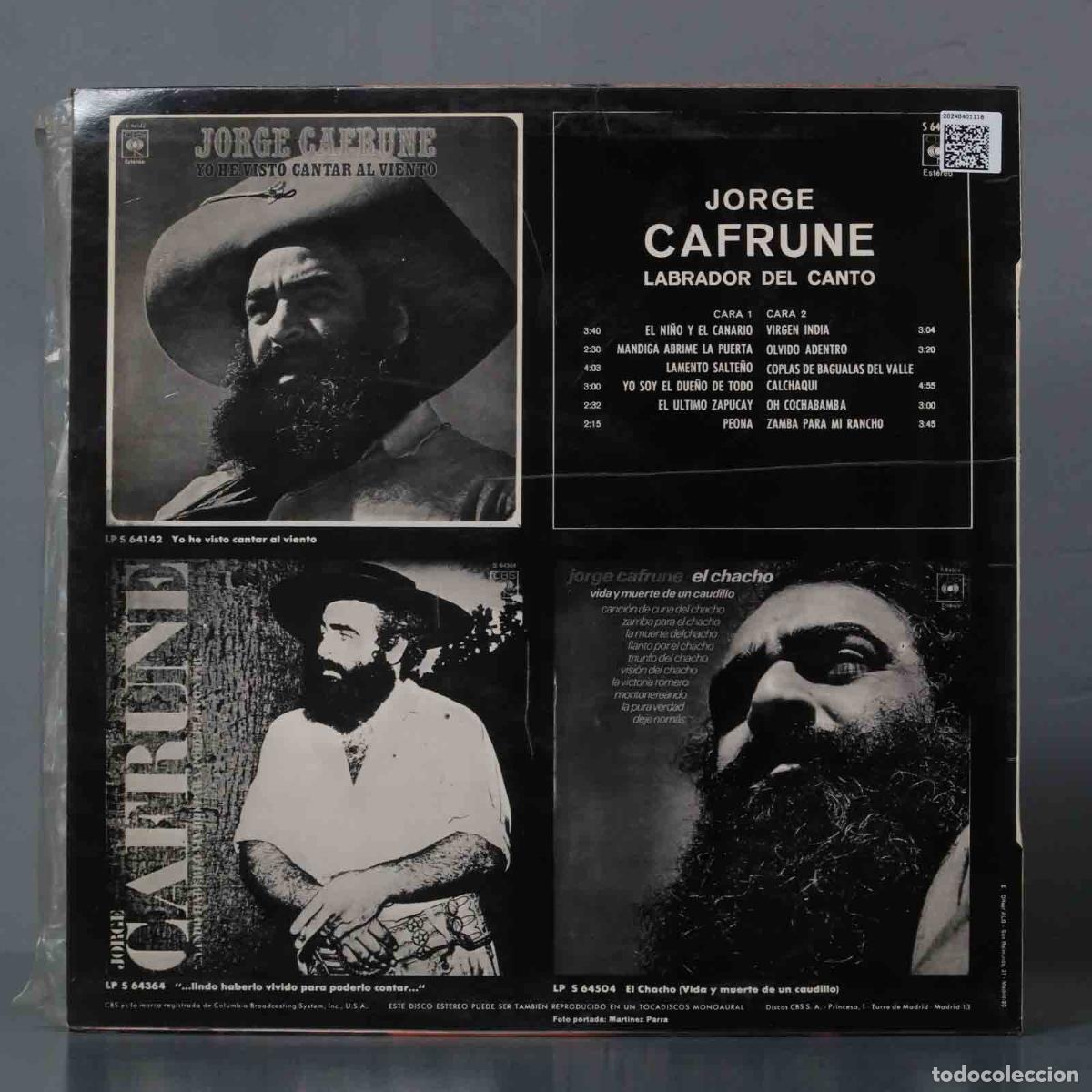Discos de vinilo: LP. Jorge Cafrune &ndash; Labrador Del Canto - Foto 2