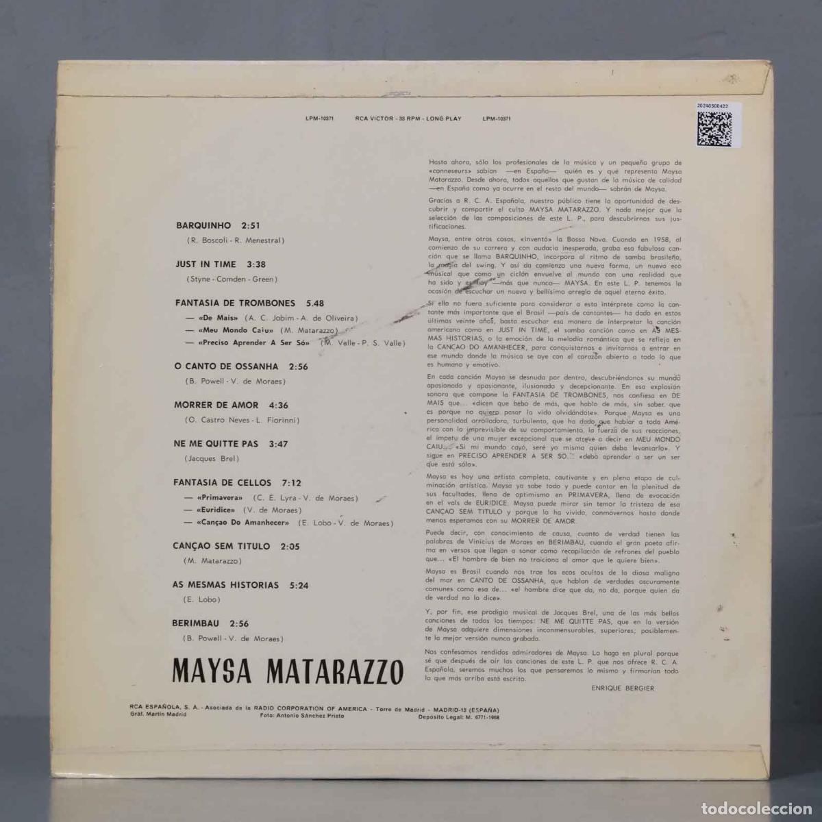Discos de vinilo: LP. Maysa Matarazzo - Foto 2