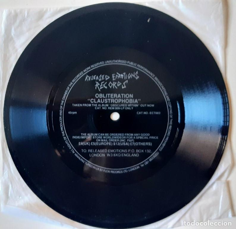 Discos de vinilo: Obliteration. Claustrofobia. Emotion records, UK 1990 (flexi-single) - Foto 1