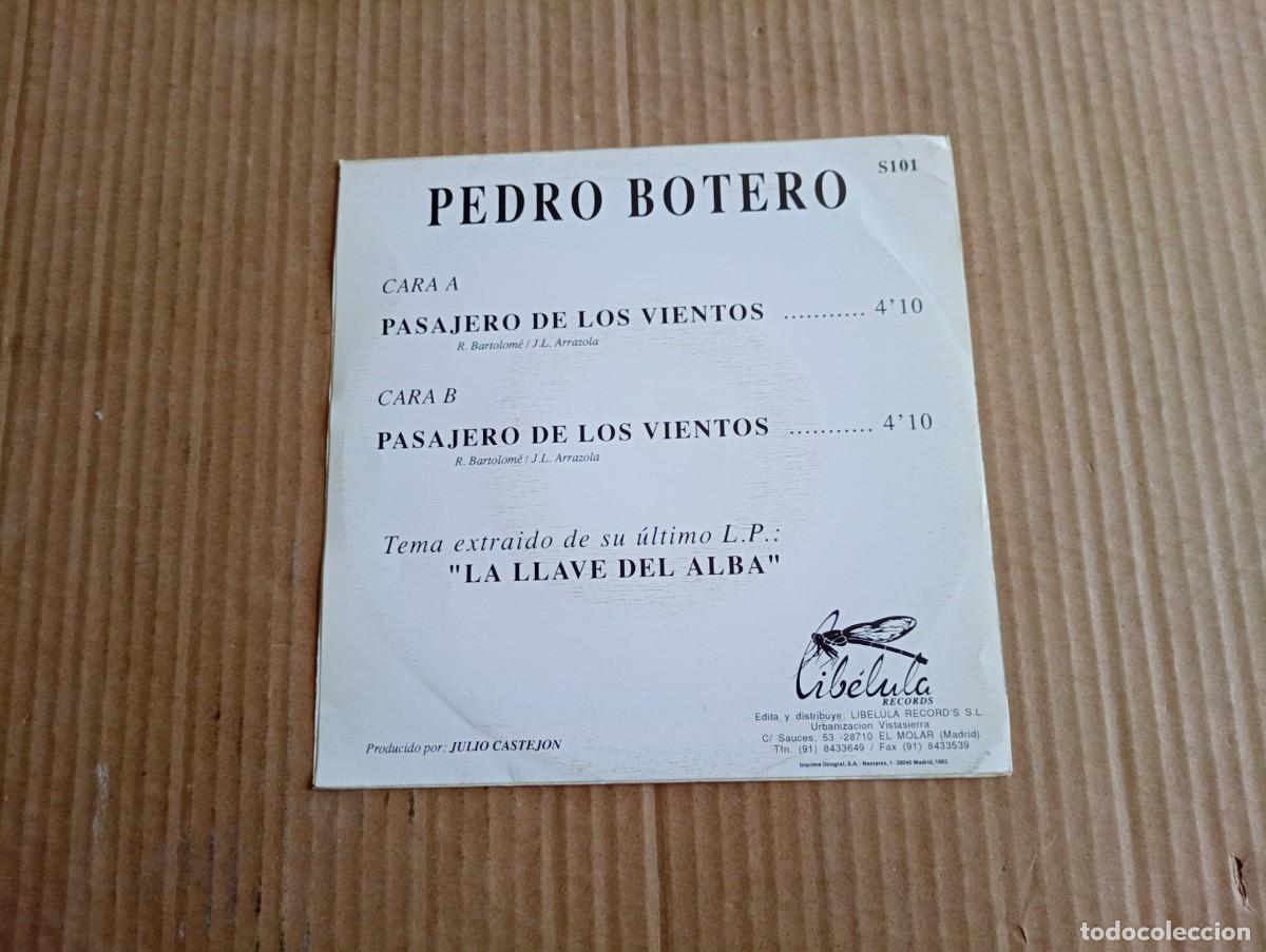 Discos de vinilo: PEDRO BOTERO -PASAJERO DE LOS VIENTOS SINGLE 1992 - Foto 3
