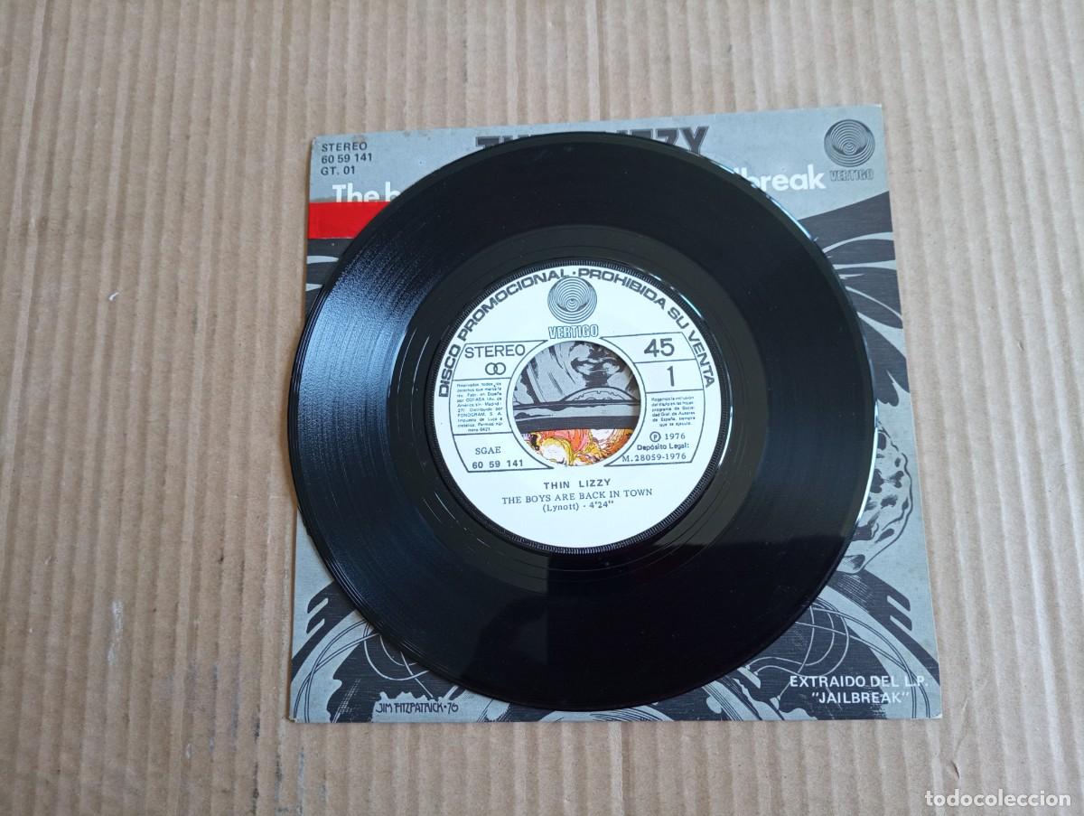 Discos de vinilo: THIN LIZZY - THE BOYS ARE BACK IN TOWN SINGLE 1976 - Foto 3