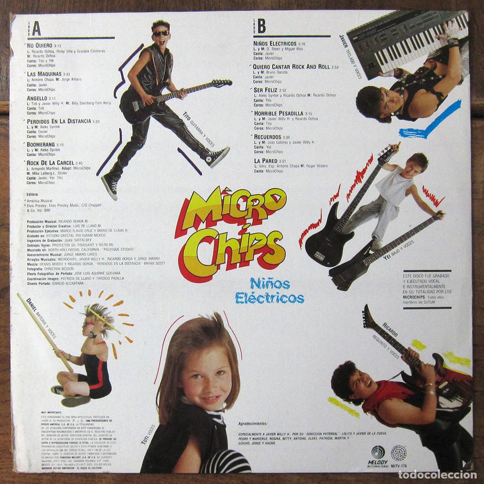 Discos de vinilo: MICRO CHIPS - NI&Ntilde;OS EL&Eacute;CTRICOS - 1988 - M&Eacute;XICO - Foto 2