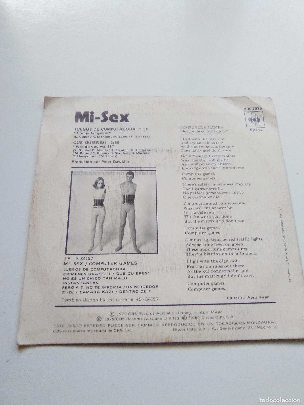 mi-sex computer games ( 1980 cbs españa ) tecno - Compra venta en  todocoleccion