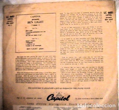 Discos de vinilo: BEN LIGHT.- CAPITOL LC 6651 - Foto 2
