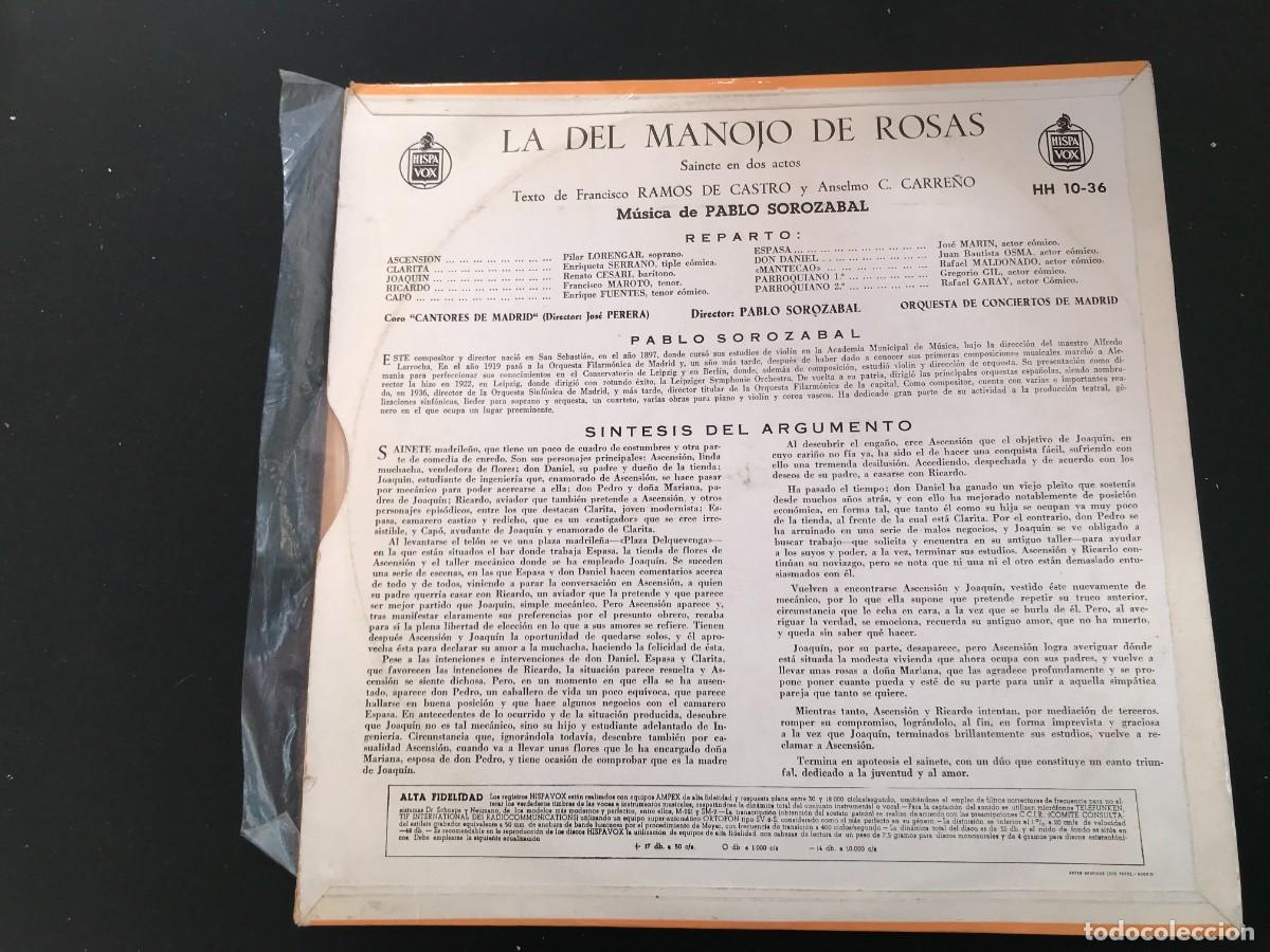Discos de vinilo: DISCO - LPS. LA DEL MANOJO DE ROSAS DE PABLO SOROZABAL - Foto 2