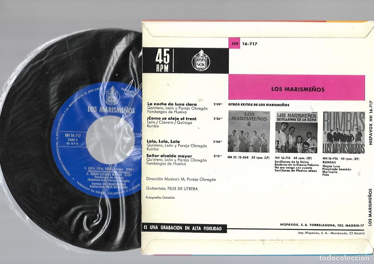 Discos de vinilo: DISCO VINILO 45 RPM LOS MARISME&Ntilde;OS - Foto 2