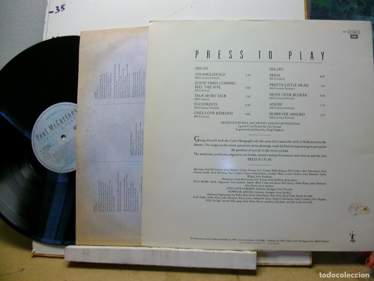 Discos de vinilo: Paul McCartney &ndash; Press To Play LP - Foto 3